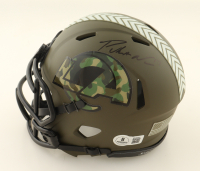 Puka Nacua Signed Rams Salute To Service Alternate Speed Mini Helmet (Beckett) at PristineAuction.com