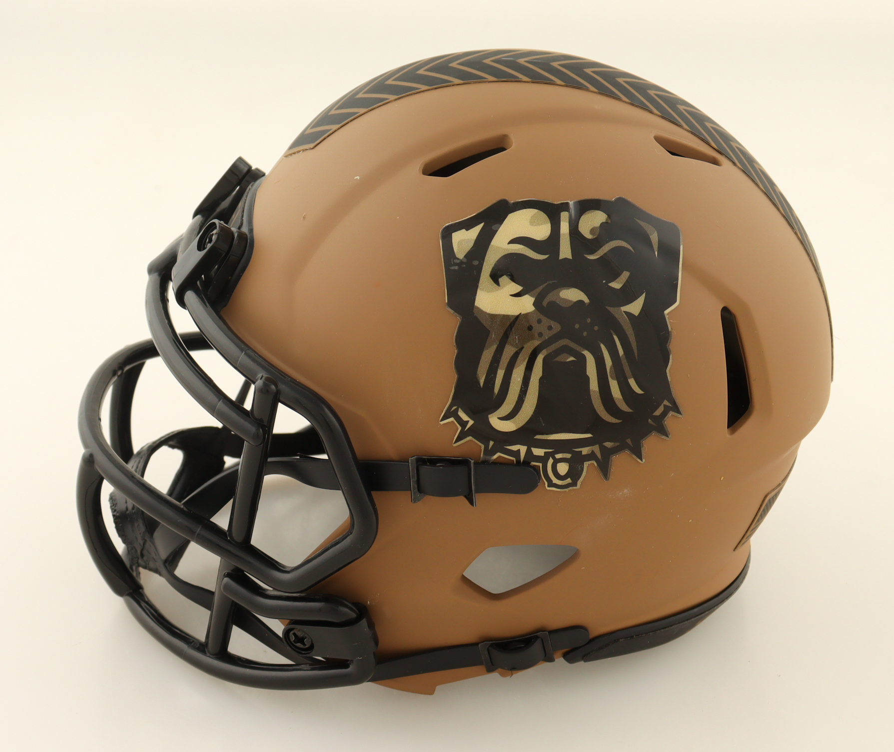 Kevin Stefanski Signed Browns Salute To Service Alternate Speed Mini Helmet (Beckett) at PristineAuction.com Kevin Stefanski Signed Browns Salute To Service Alternate Speed Mini Helmet (Beckett) at PristineAuction.com