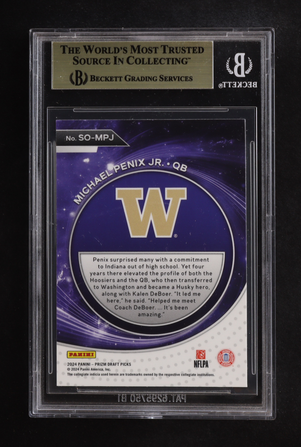 Michael Penix Jr. 2024 Panini Prizm Draft Picks Student Orientation #2 RC (BGS 10) at PristineAuction.com Michael Penix Jr. 2024 Panini Prizm Draft Picks Student Orientation #2 RC (BGS 10) at PristineAuction.com