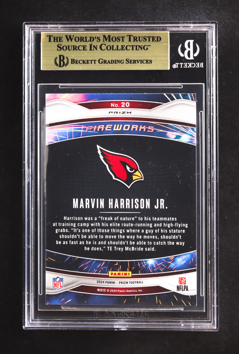 Marvin Harrison Jr. 2024 Panini Prizm Fireworks Prizms Green Wave #20 RC (BGS 9.5) at PristineAuction.com Marvin Harrison Jr. 2024 Panini Prizm Fireworks Prizms Green Wave #20 RC (BGS 9.5) at PristineAuction.com
