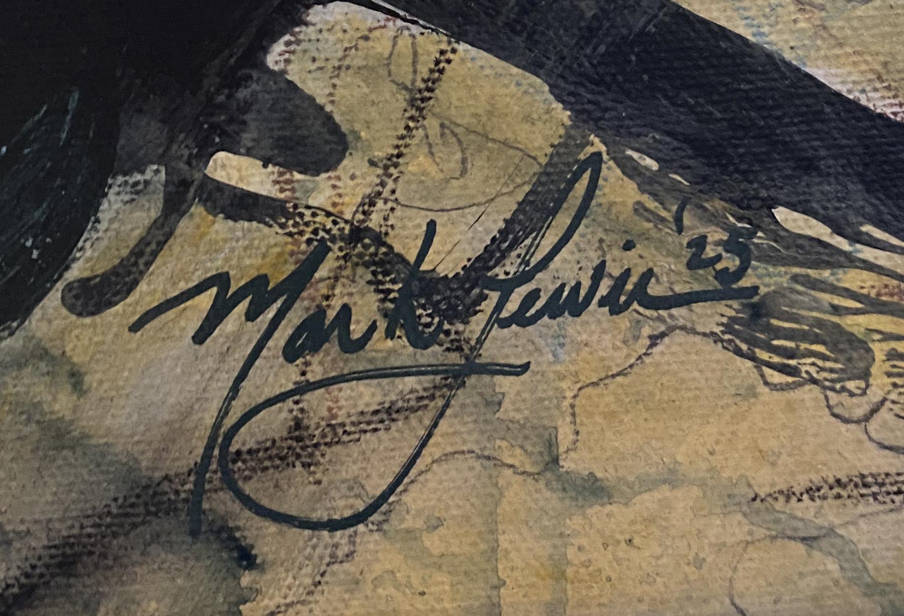 Mark Lewis Custom Framed Original Painting On Canvas #024-25 (Lewis) at PristineAuction.com Mark Lewis Custom Framed Original Painting On Canvas #024-25 (Lewis) at PristineAuction.com