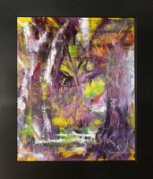 Mark Lewis Custom Framed Original Painting On Canvas #027-25 (Lewis) at PristineAuction.com