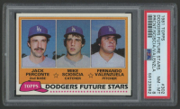 Jack Perconte / Mike Scioscia / Fernando Valenzuela 1981 Topps #302 RC (PSA 8) at PristineAuction.com