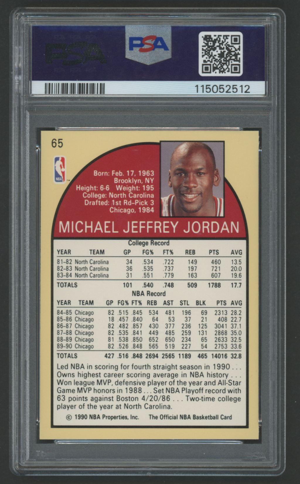 Michael Jordan 1990 Hoops #65 (PSA 9) at PristineAuction.com Michael Jordan 1990 Hoops #65 (PSA 9) at PristineAuction.com