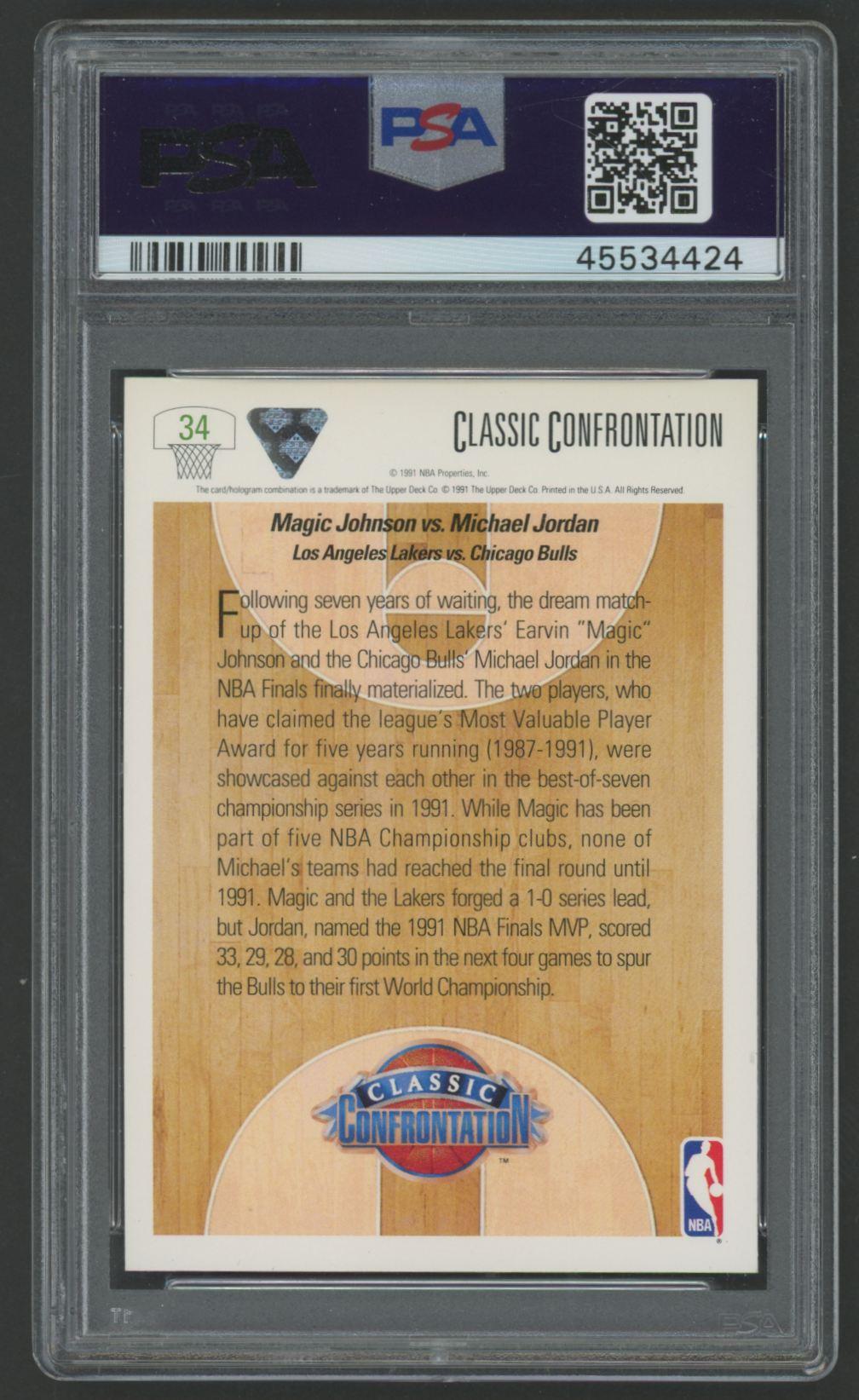 Magic Johnson / Michael Jordan 1991-92 Upper Deck CC #34 (PSA 9) at PristineAuction.com Magic Johnson / Michael Jordan 1991-92 Upper Deck CC #34 (PSA 9) at PristineAuction.com