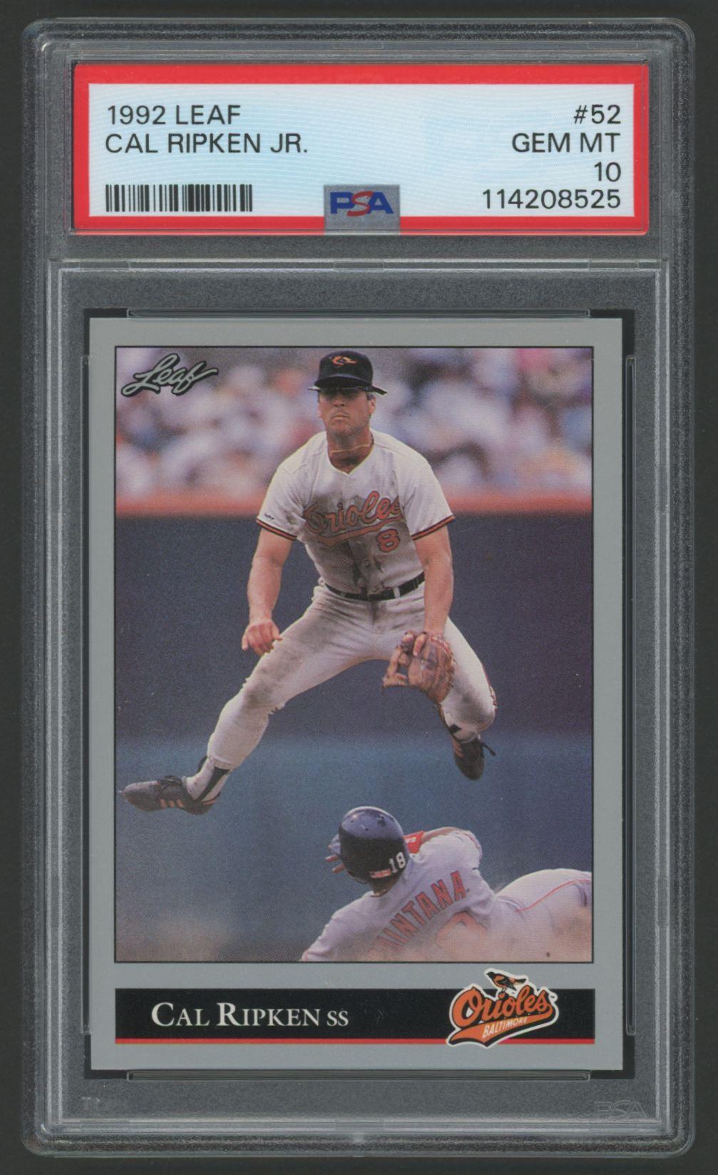 Cal Ripken Jr. 1992 Leaf #52 (PSA 10) at PristineAuction.com Cal Ripken Jr. 1992 Leaf #52 (PSA 10) at PristineAuction.com