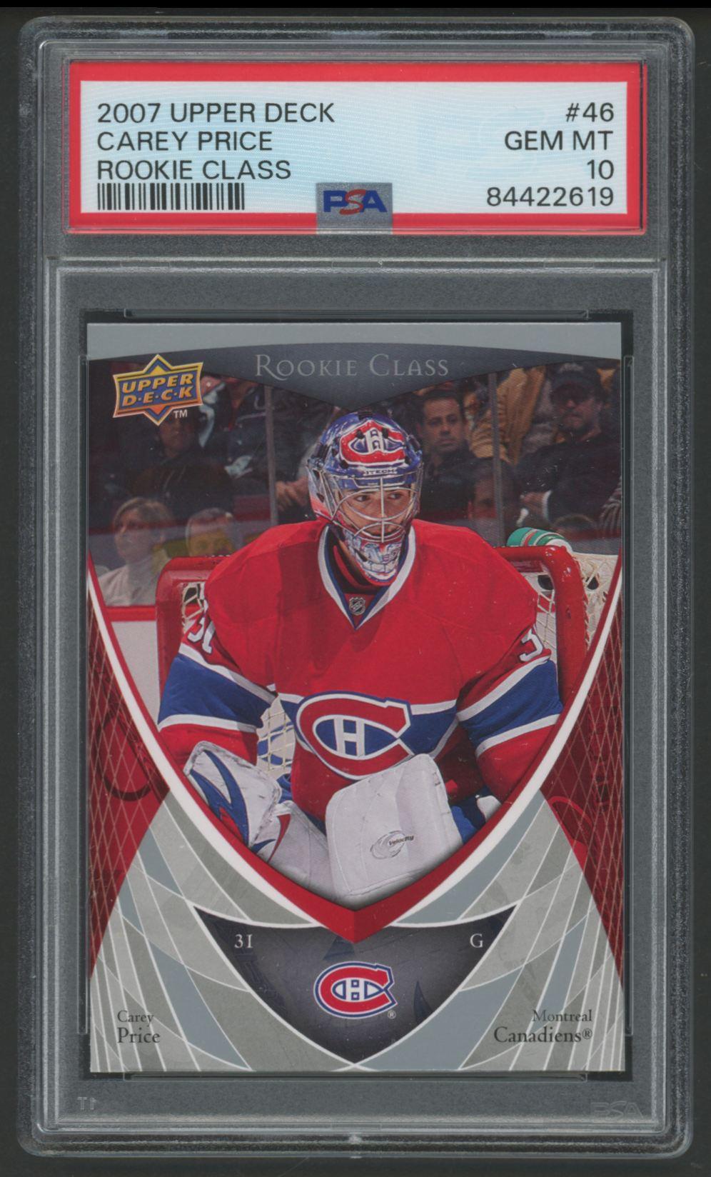Carey Price 2007 Upper Deck Rookie Class #46 (PSA 10) at PristineAuction.com Carey Price 2007 Upper Deck Rookie Class #46 (PSA 10) at PristineAuction.com