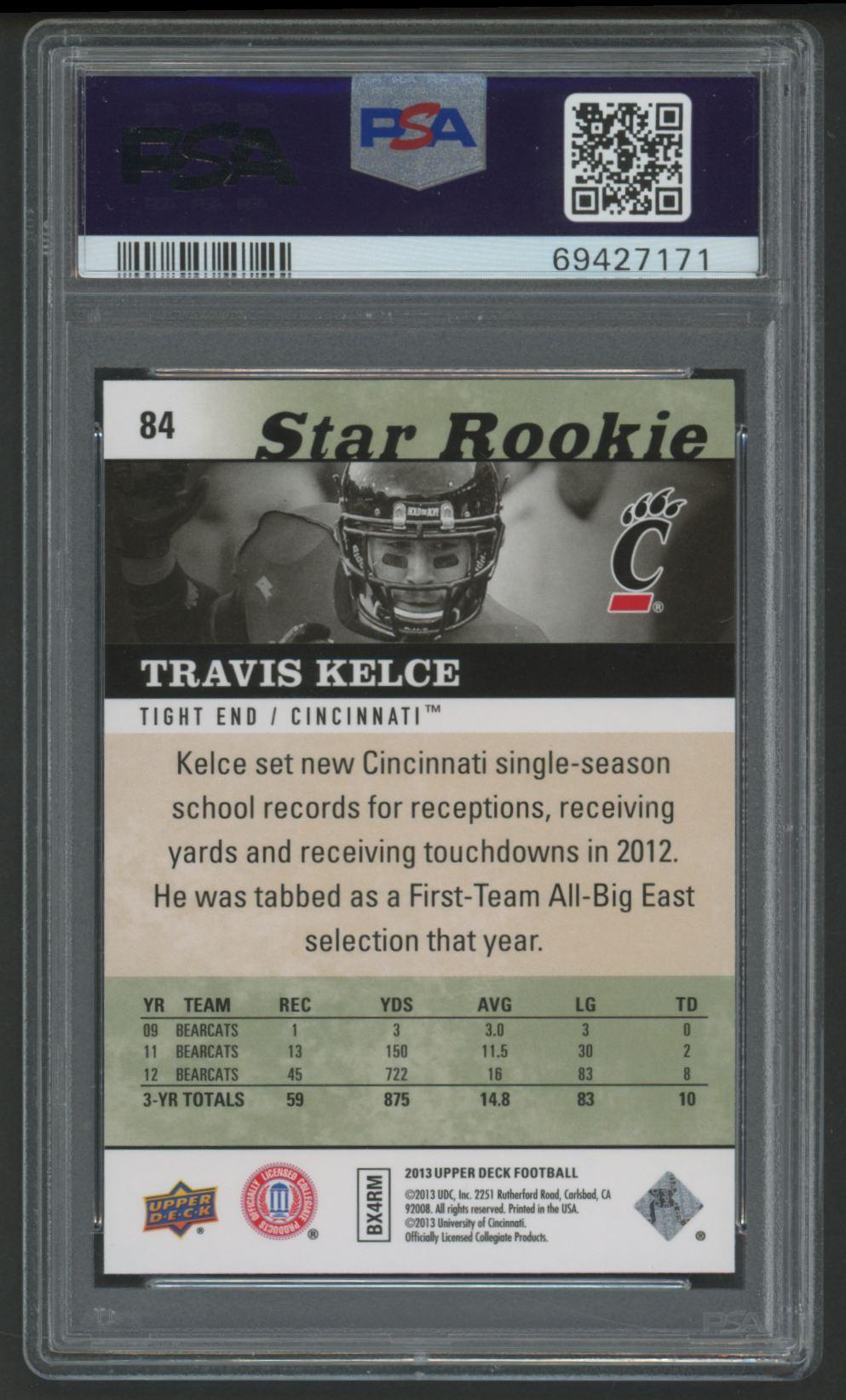 Travis Kelce 2013 Upper Deck #84 RC (PSA 10) at PristineAuction.com Travis Kelce 2013 Upper Deck #84 RC (PSA 10) at PristineAuction.com