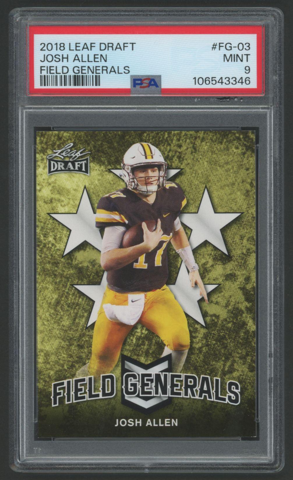 Josh Allen 2018 Leaf Draft Field Generals #FG03 RC (PSA 9) at PristineAuction.com Josh Allen 2018 Leaf Draft Field Generals #FG03 RC (PSA 9) at PristineAuction.com