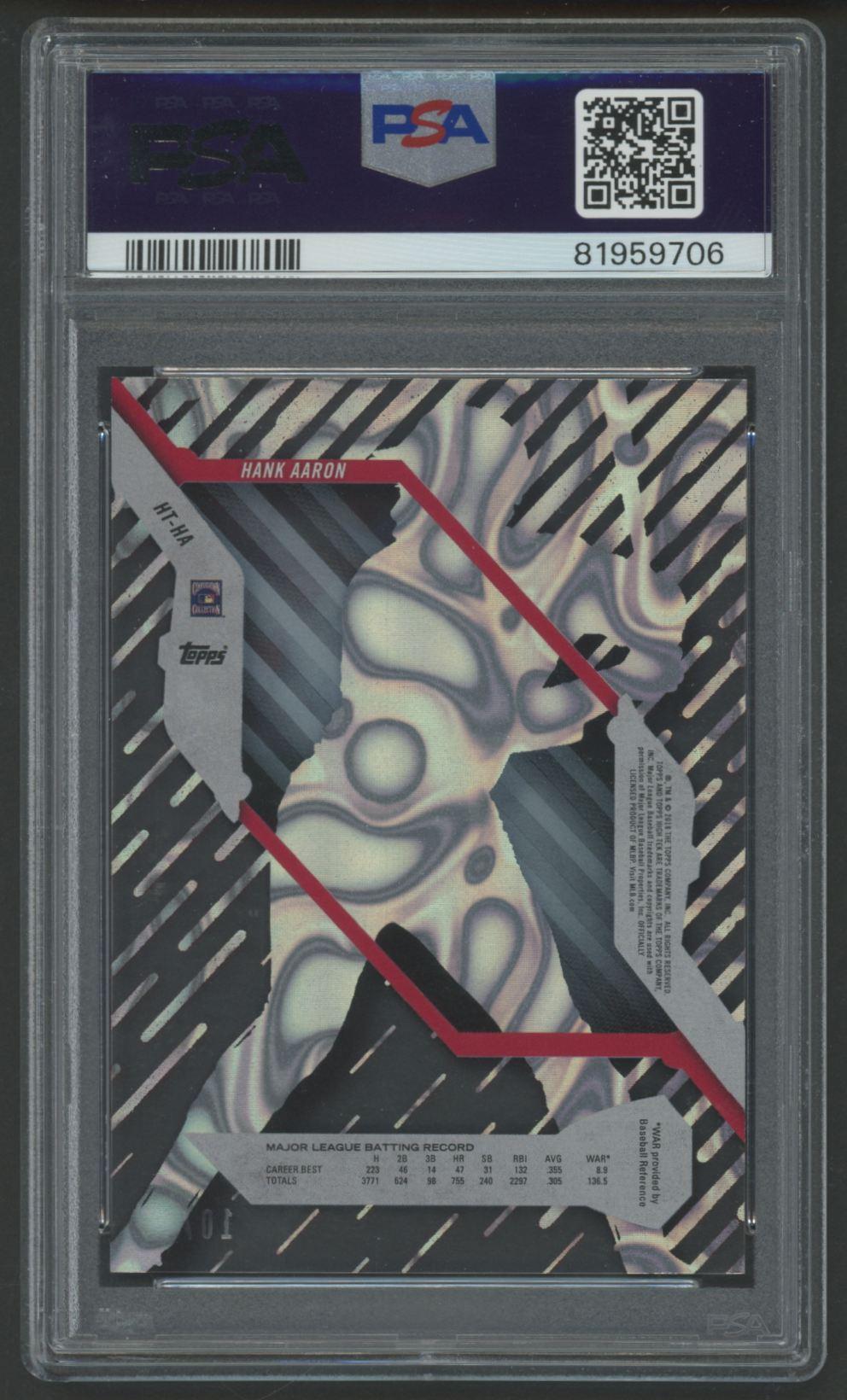 Hank Aaron 2018 Topps High Tek Magma Diffractor Red #HTHA #10/10 (PSA 10) at PristineAuction.com Hank Aaron 2018 Topps High Tek Magma Diffractor Red #HTHA #10/10 (PSA 10) at PristineAuction.com