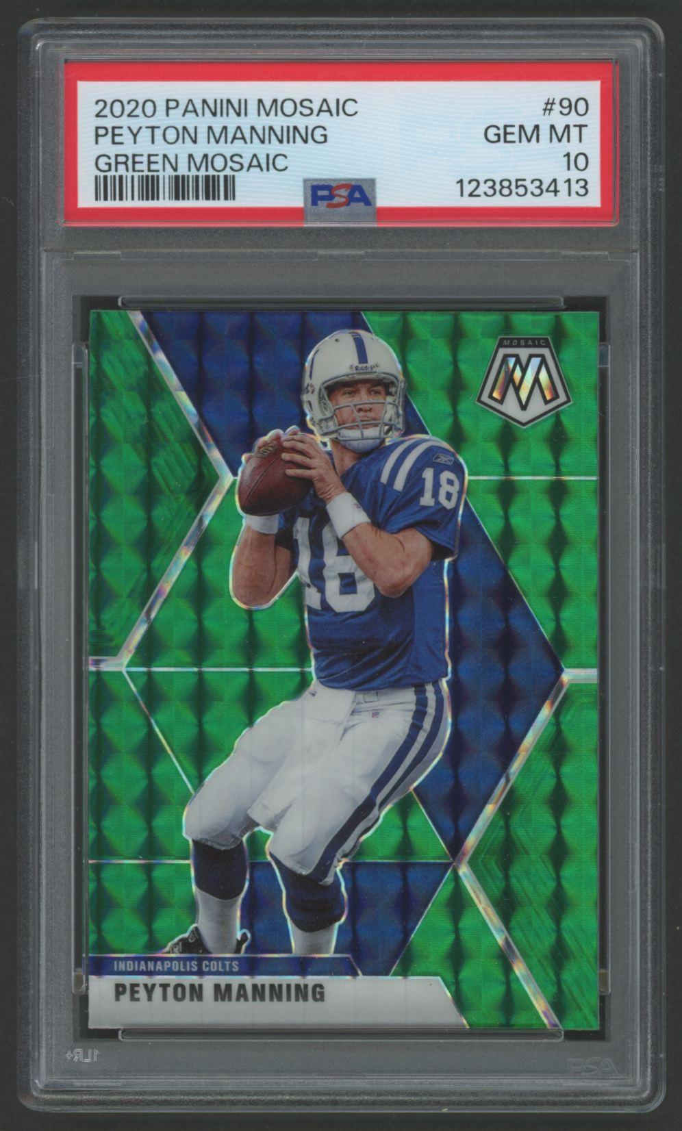 Peyton Manning 2020 Mosaic Mosaic Green #90 (PSA 10) at PristineAuction.com Peyton Manning 2020 Mosaic Mosaic Green #90 (PSA 10) at PristineAuction.com