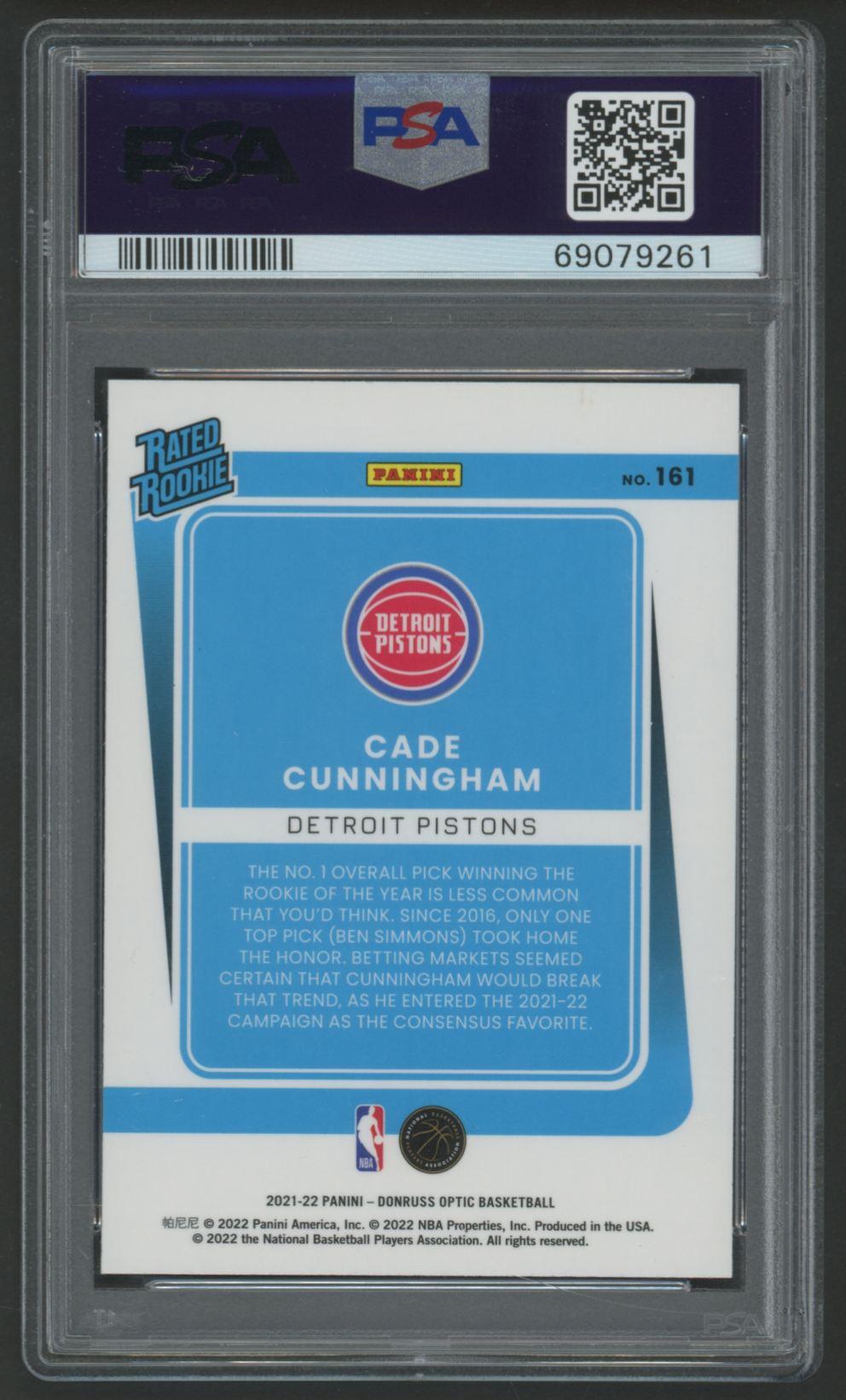 Cade Cunningham 2021 Donruss Optic RR #161 RC (PSA 10) at PristineAuction.com Cade Cunningham 2021 Donruss Optic RR #161 RC (PSA 10) at PristineAuction.com