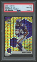 Randy Moss 2021 Mosaic Reactive Yellow #130 (PSA 10) at PristineAuction.com