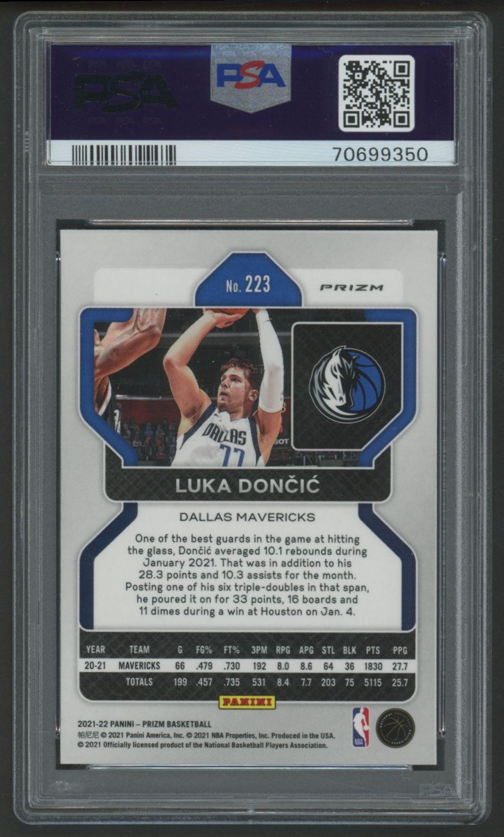 Luka Doncic 2021 Panini Prizm Ice #223 (PSA 10) at PristineAuction.com Luka Doncic 2021 Panini Prizm Ice #223 (PSA 10) at PristineAuction.com