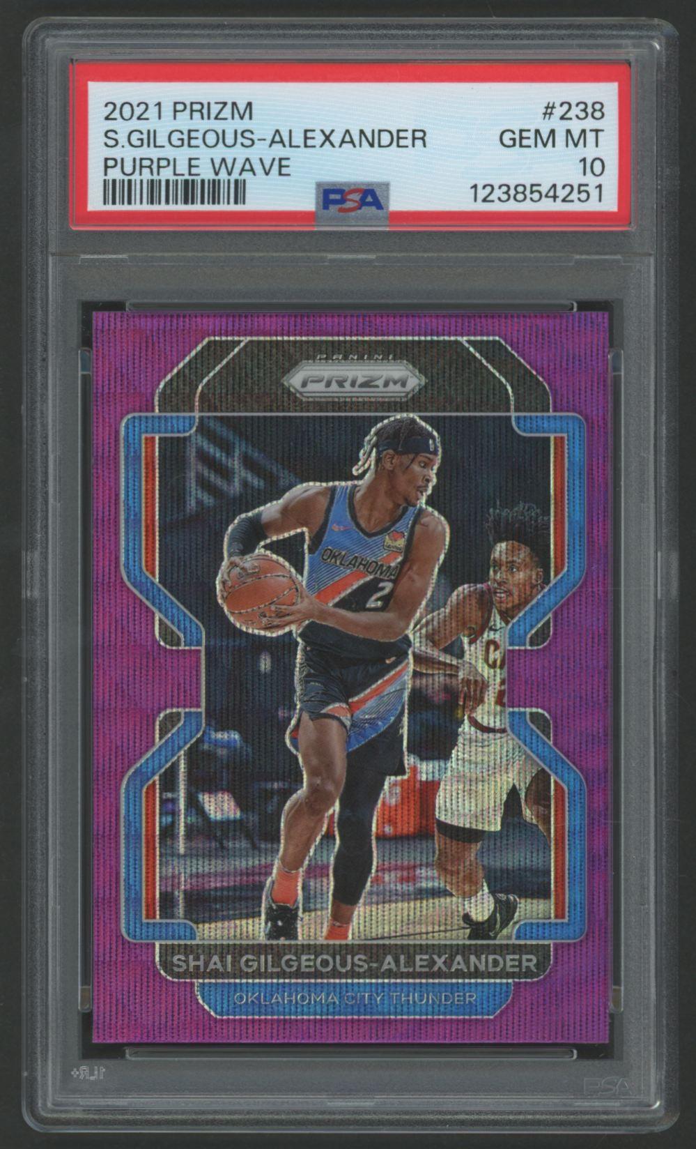 Shai Gilgeous-Alexander 2021 Panini Prizm Purple Wave #238 (PSA 10) at PristineAuction.com Shai Gilgeous-Alexander 2021 Panini Prizm Purple Wave #238 (PSA 10) at PristineAuction.com