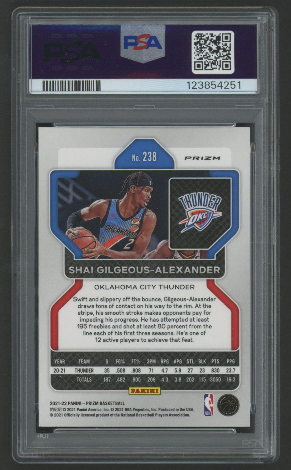 Shai Gilgeous-Alexander 2021 Panini Prizm Purple Wave #238 (PSA 10) at PristineAuction.com Shai Gilgeous-Alexander 2021 Panini Prizm Purple Wave #238 (PSA 10) at PristineAuction.com