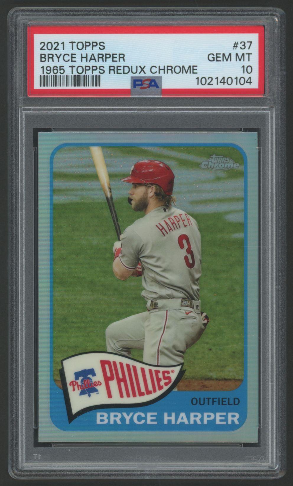 Bryce Harper 2021 Topps 1965 Redux Chrome #37 (PSA 10) at PristineAuction.com Bryce Harper 2021 Topps 1965 Redux Chrome #37 (PSA 10) at PristineAuction.com