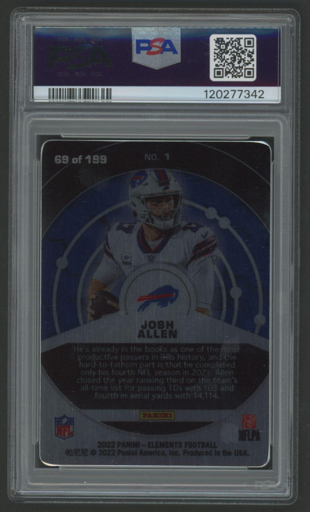 Josh Allen 2022 Elements #1 #69/199 (PSA 10) at PristineAuction.com Josh Allen 2022 Elements #1 #69/199 (PSA 10) at PristineAuction.com