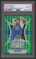 Luka Doncic 2023 Mosaic Epic Performers Green #9 (PSA 10) at PristineAuction.com