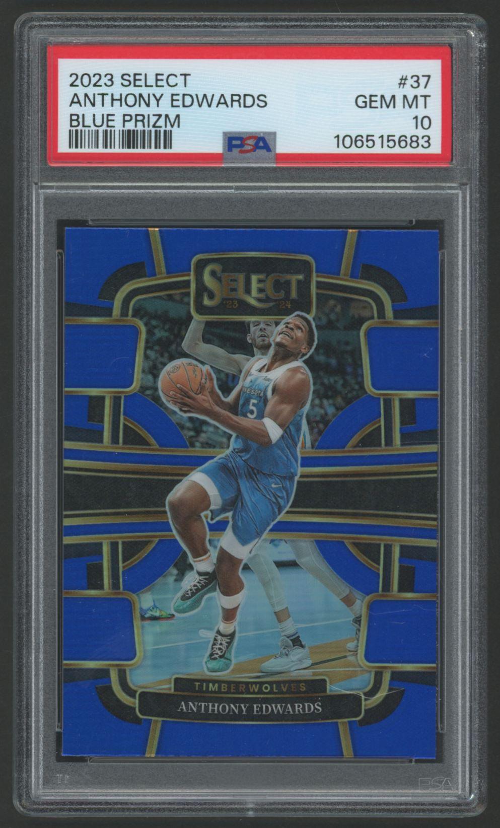 Anthony Edwards 2023 Select Blue Prizm #37 (PSA 10) at PristineAuction.com Anthony Edwards 2023 Select Blue Prizm #37 (PSA 10) at PristineAuction.com