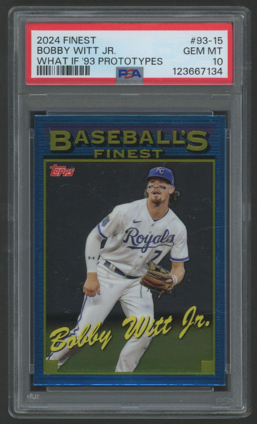 Bobby Witt Jr. 2024 Finest What If 93' Prototypes #93-15 (PSA 10) at PristineAuction.com Bobby Witt Jr. 2024 Finest What If 93' Prototypes #93-15 (PSA 10) at PristineAuction.com