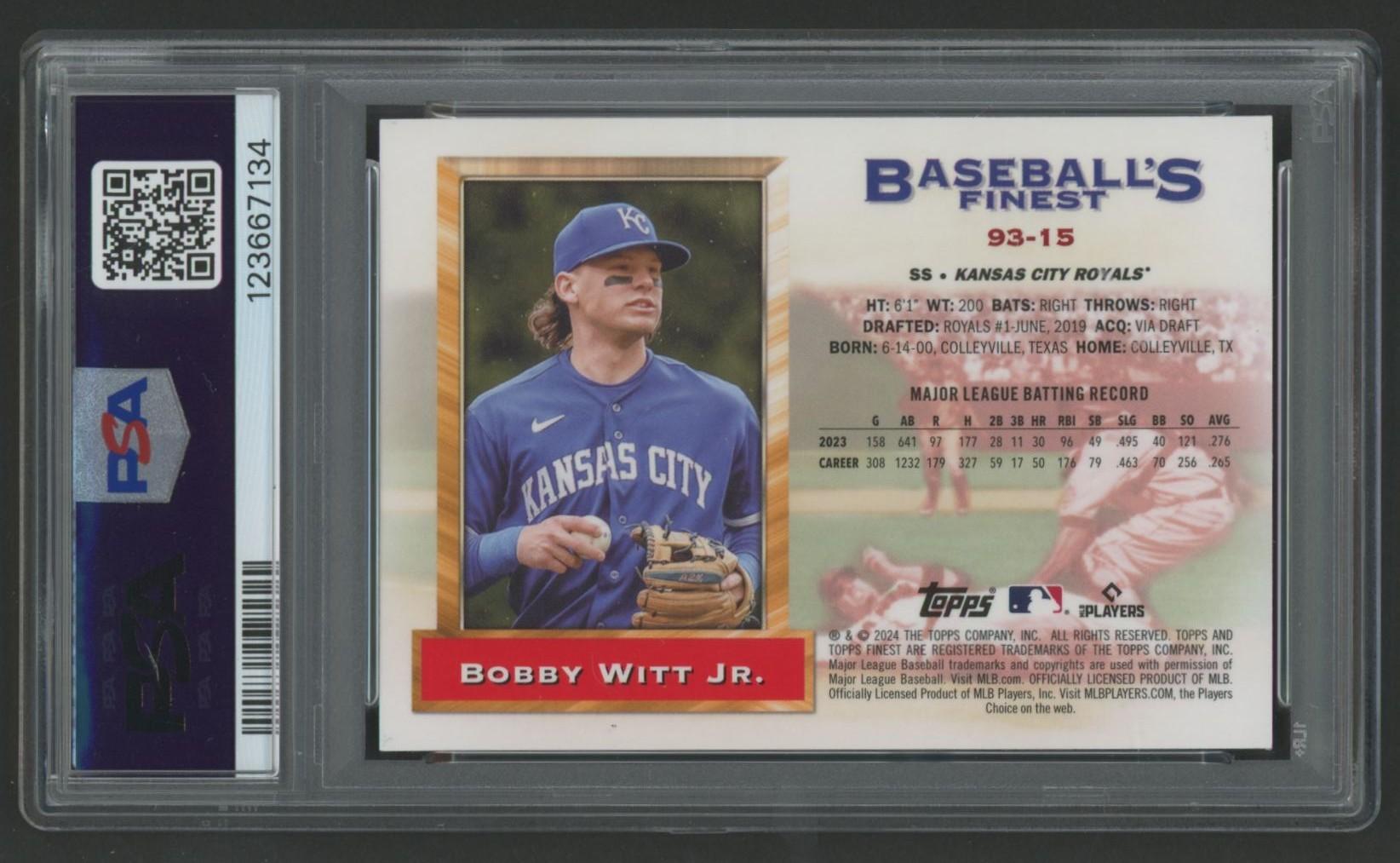 Bobby Witt Jr. 2024 Finest What If 93' Prototypes #93-15 (PSA 10) at PristineAuction.com Bobby Witt Jr. 2024 Finest What If 93' Prototypes #93-15 (PSA 10) at PristineAuction.com