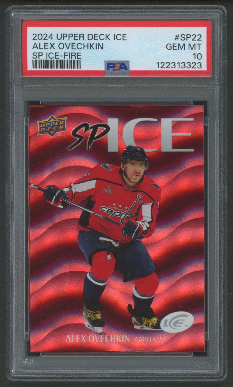Alexander Ovechkin 2024 Upper Deck SP Ice-Fire #SP22 (PSA 10) at PristineAuction.com Alexander Ovechkin 2024 Upper Deck SP Ice-Fire #SP22 (PSA 10) at PristineAuction.com