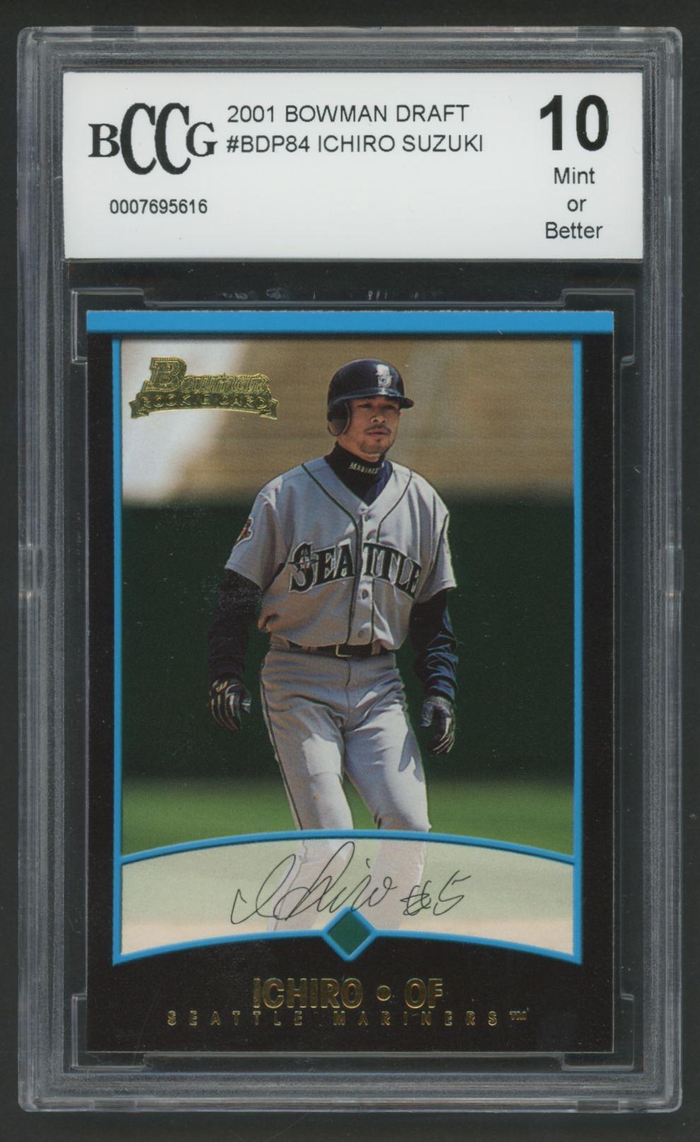 Ichiro Suzuki 2001 Bowman Draft #BDP84 RC (BCCG 10) at PristineAuction.com Ichiro Suzuki 2001 Bowman Draft #BDP84 RC (BCCG 10) at PristineAuction.com