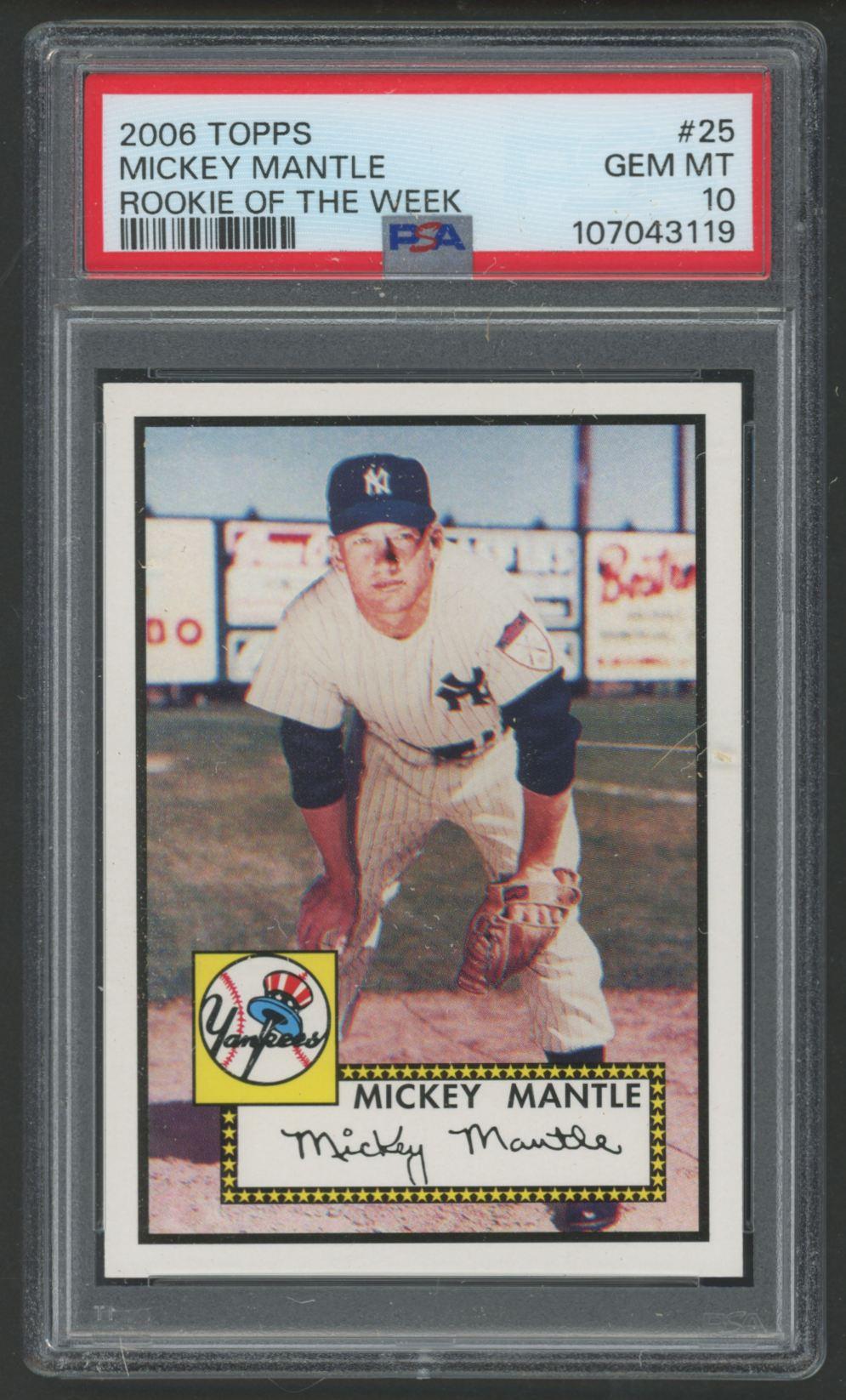 Mickey Mantle 2006 Topps Rookie of the Week #25 (PSA 10) at PristineAuction.com Mickey Mantle 2006 Topps Rookie of the Week #25 (PSA 10) at PristineAuction.com