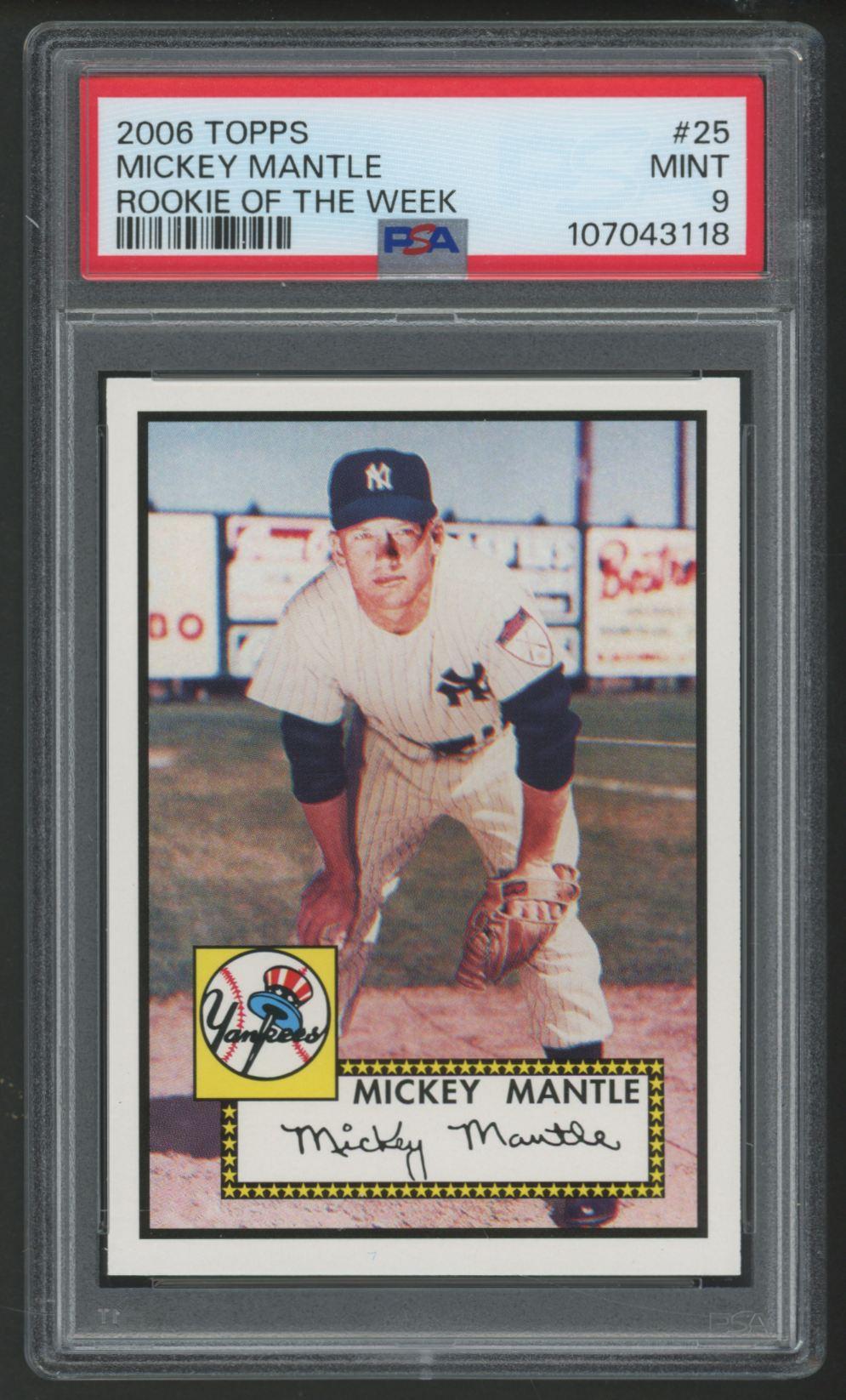 Mickey Mantle 2006 Topps Rookie of the Week #25 (PSA 9) at PristineAuction.com Mickey Mantle 2006 Topps Rookie of the Week #25 (PSA 9) at PristineAuction.com