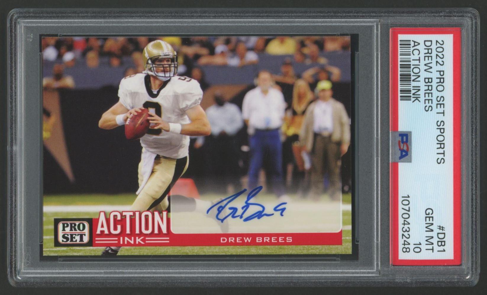 Drew Brees 2022 Pro Set Sports Action Ink #DB1 (PSA 10) at PristineAuction.com Drew Brees 2022 Pro Set Sports Action Ink #DB1 (PSA 10) at PristineAuction.com