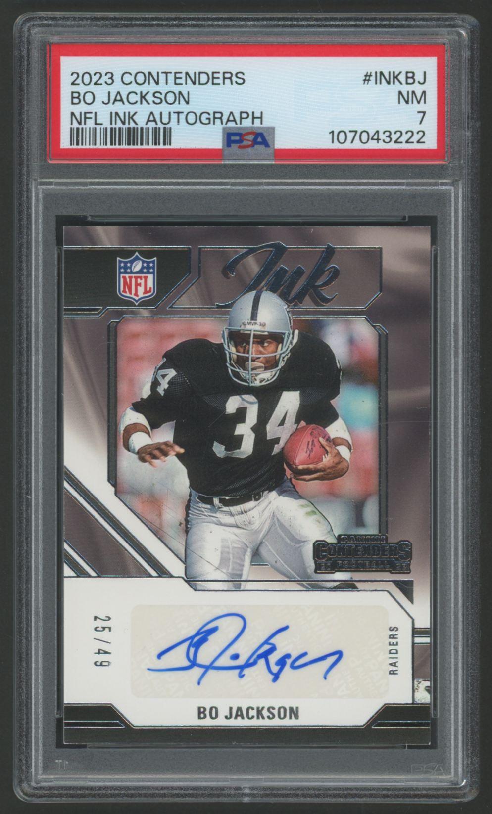 Bo Jackson 2023 Contenders NFL Ink Autographs #INKBJ #25/49 (PSA 7) at PristineAuction.com Bo Jackson 2023 Contenders NFL Ink Autographs #INKBJ #25/49 (PSA 7) at PristineAuction.com