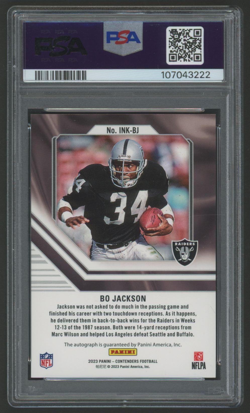 Bo Jackson 2023 Contenders NFL Ink Autographs #INKBJ #25/49 (PSA 7) at PristineAuction.com Bo Jackson 2023 Contenders NFL Ink Autographs #INKBJ #25/49 (PSA 7) at PristineAuction.com