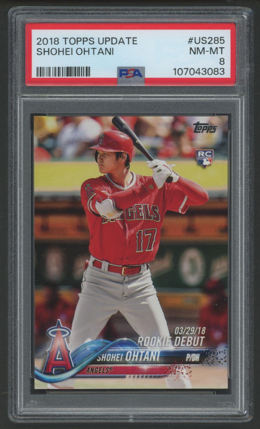 Shohei Ohtani 2018 Topps Update #US285 RC (PSA 8) at PristineAuction.com Shohei Ohtani 2018 Topps Update #US285 RC (PSA 8) at PristineAuction.com