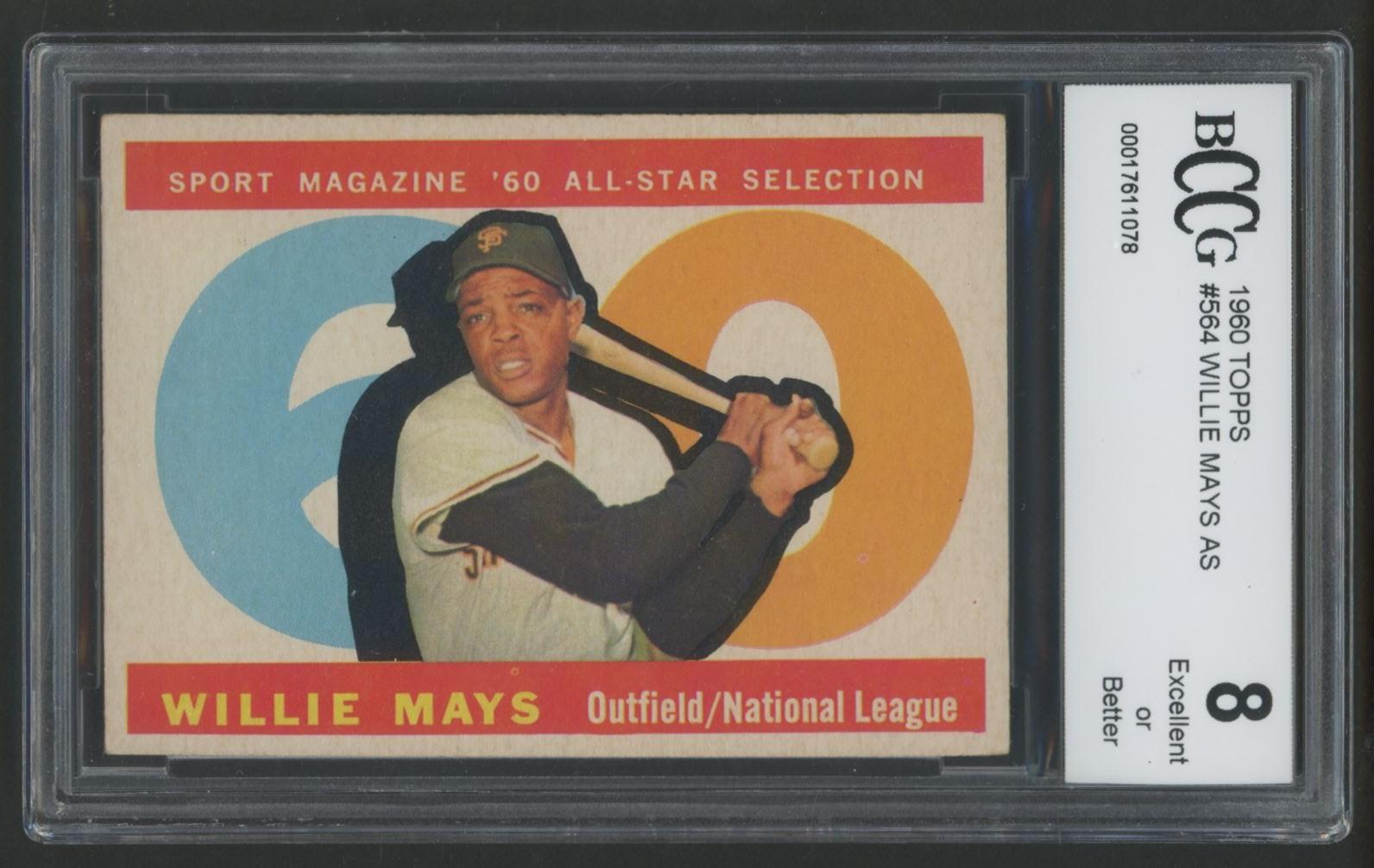 Willie Mays 1960 Topps All Star #564 (BCCG 8) at PristineAuction.com Willie Mays 1960 Topps All Star #564 (BCCG 8) at PristineAuction.com