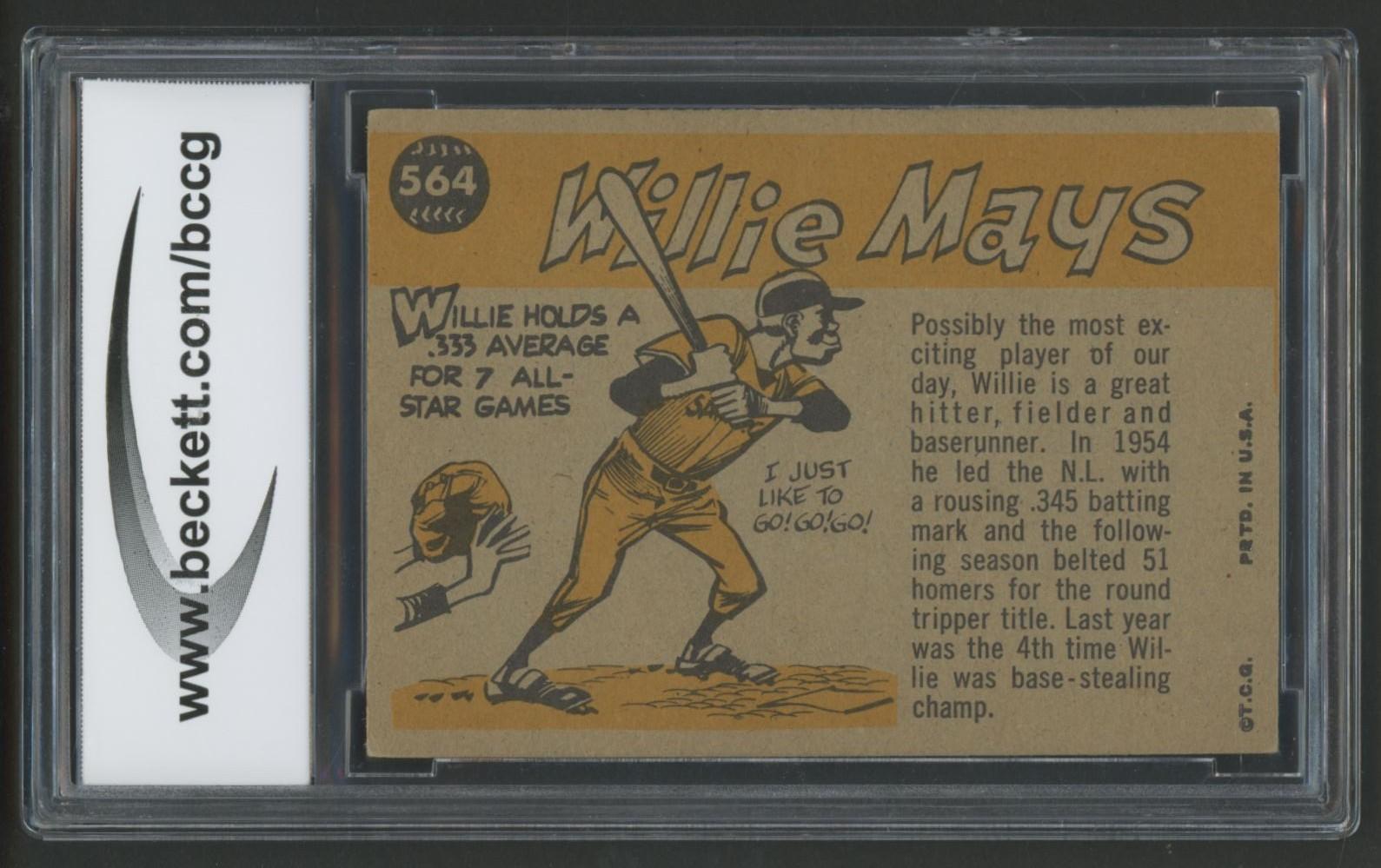 Willie Mays 1960 Topps All Star #564 (BCCG 8) at PristineAuction.com Willie Mays 1960 Topps All Star #564 (BCCG 8) at PristineAuction.com