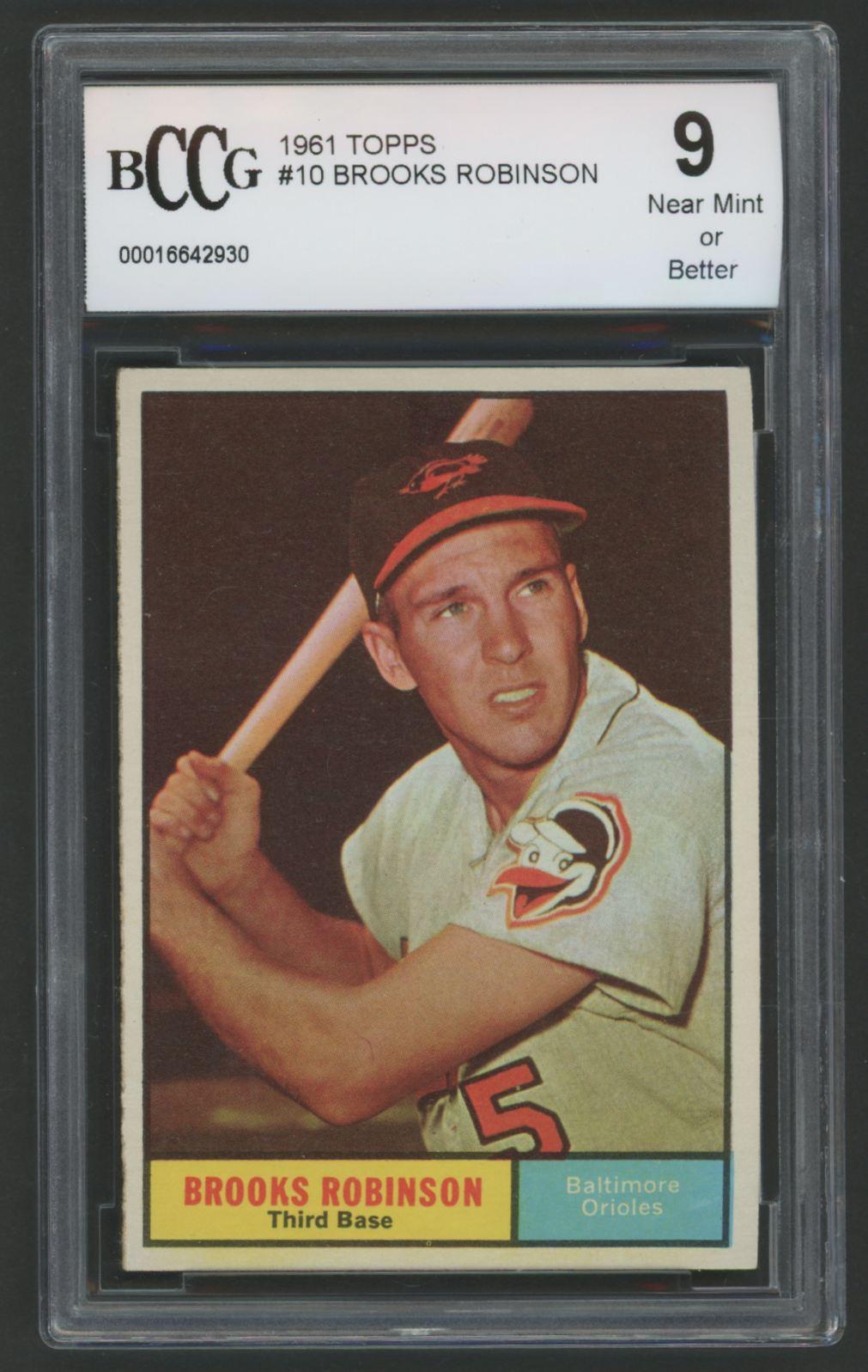 Brooks Robinson 1961 Topps #10 (BCCG 9) at PristineAuction.com Brooks Robinson 1961 Topps #10 (BCCG 9) at PristineAuction.com