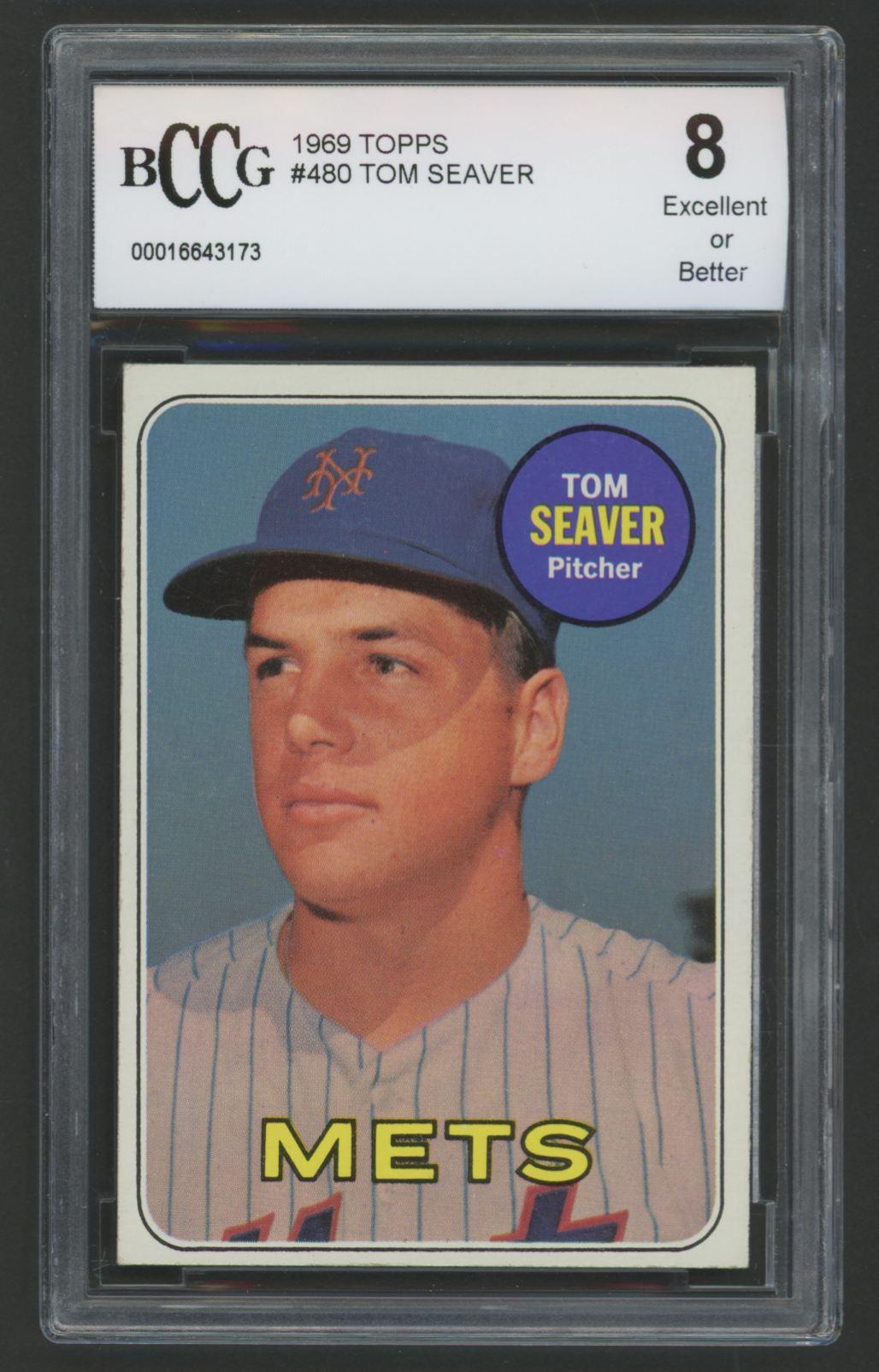 Tom Seaver 1969 Topps #480 (BCCG 8) at PristineAuction.com Tom Seaver 1969 Topps #480 (BCCG 8) at PristineAuction.com