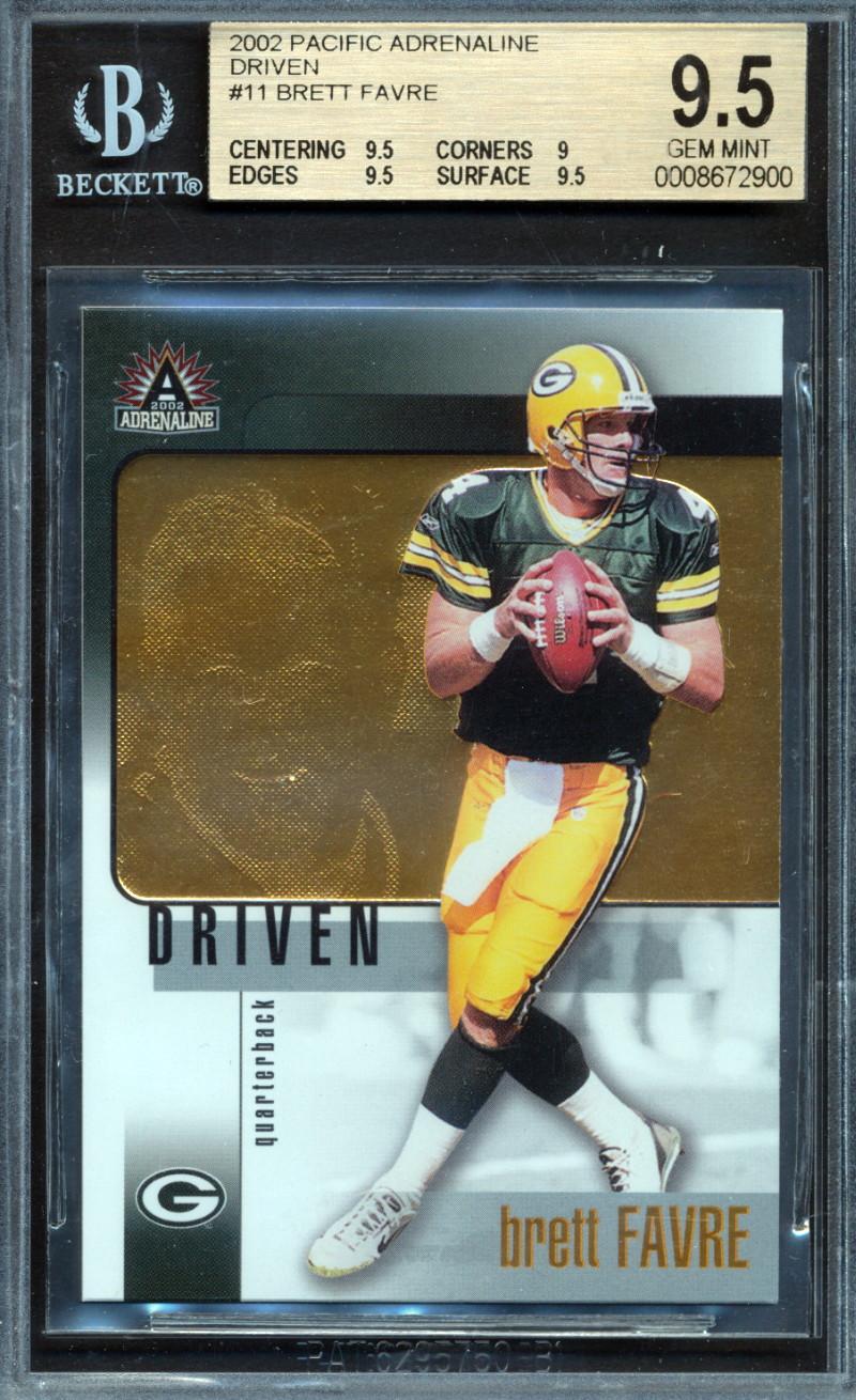Brett Favre 2002 Pacific Adrenaline Driven #11 (BGS 9.5) at PristineAuction.com Brett Favre 2002 Pacific Adrenaline Driven #11 (BGS 9.5) at PristineAuction.com