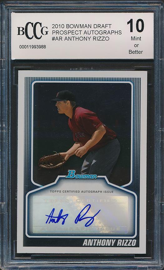 Anthony Rizzo 2010 Bowman Draft Prospect Autographs #AR RC (BCCG 10) at PristineAuction.com Anthony Rizzo 2010 Bowman Draft Prospect Autographs #AR RC (BCCG 10) at PristineAuction.com