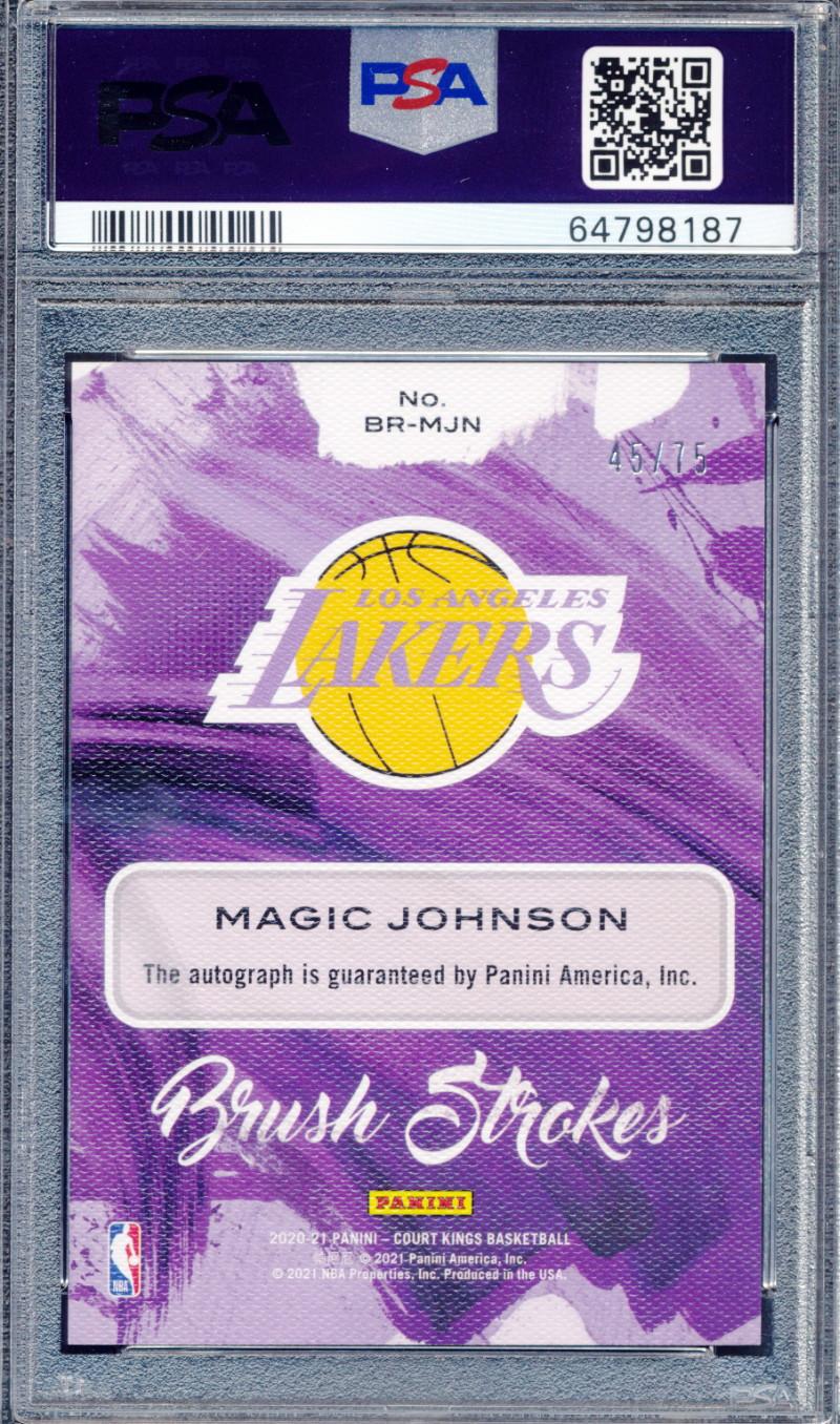 Magic Johnson 2020-21 Court Kings Brush Strokes Autographs #15 #45/75 (PSA 9 | Autograph Graded 10) at PristineAuction.com Magic Johnson 2020-21 Court Kings Brush Strokes Autographs #15 #45/75 (PSA 9 | Autograph Graded 10) at PristineAuction.com