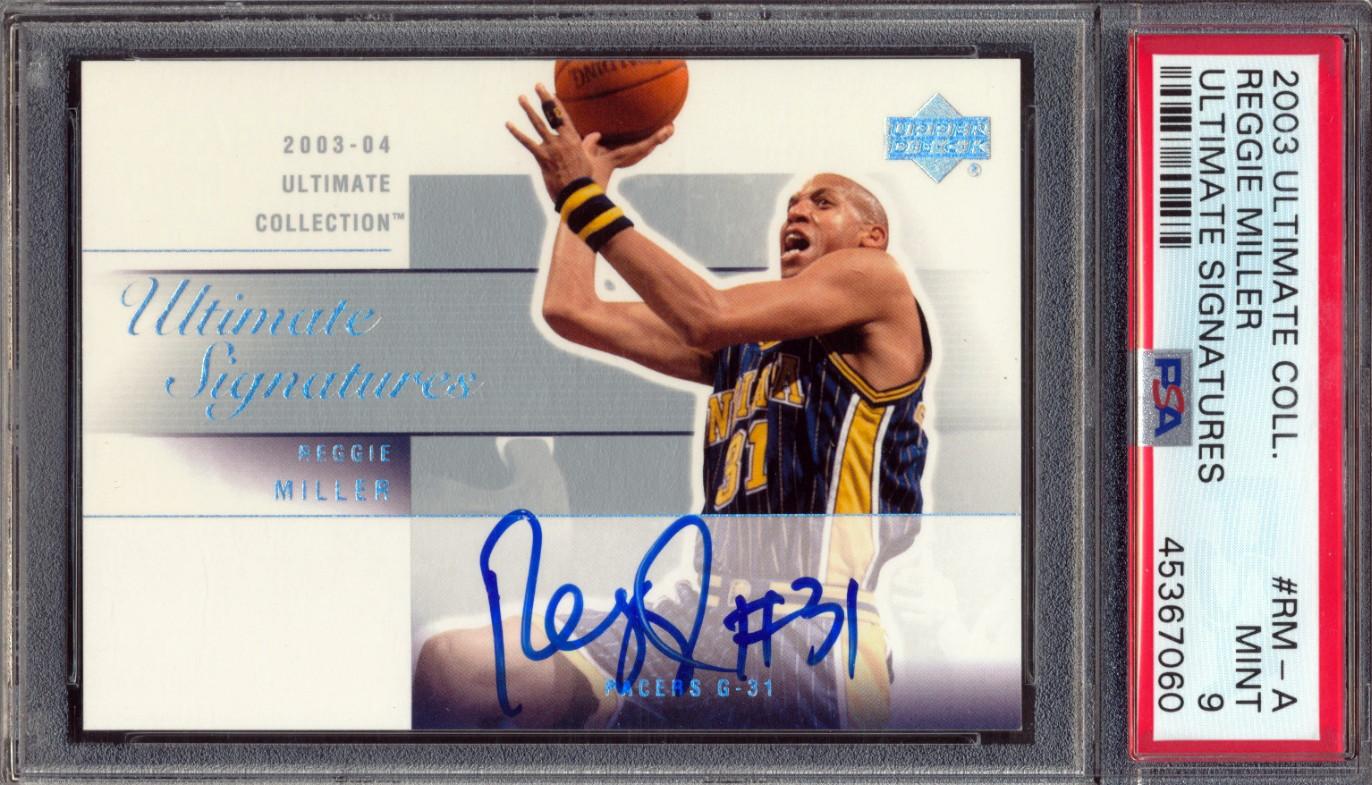 Reggie Miller 2003-04 Ultimate Collection Signatures #RM (PSA 9) at PristineAuction.com Reggie Miller 2003-04 Ultimate Collection Signatures #RM (PSA 9) at PristineAuction.com