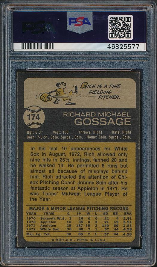 Goose Gossage Signed 1973 Topps #174 RC (PSA 6 | Autograph Graded 10) at PristineAuction.com Goose Gossage Signed 1973 Topps #174 RC (PSA 6 | Autograph Graded 10) at PristineAuction.com