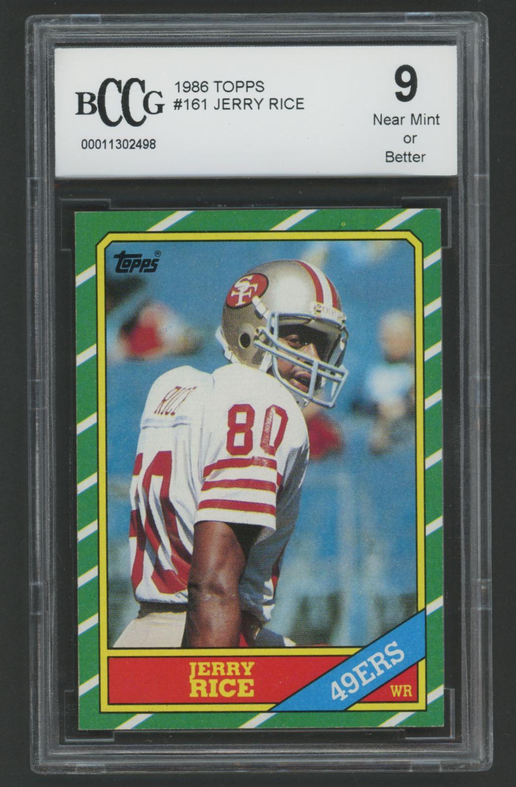 Jerry Rice 1986 Topps #161 RC (BCCG 9) at PristineAuction.com Jerry Rice 1986 Topps #161 RC (BCCG 9) at PristineAuction.com