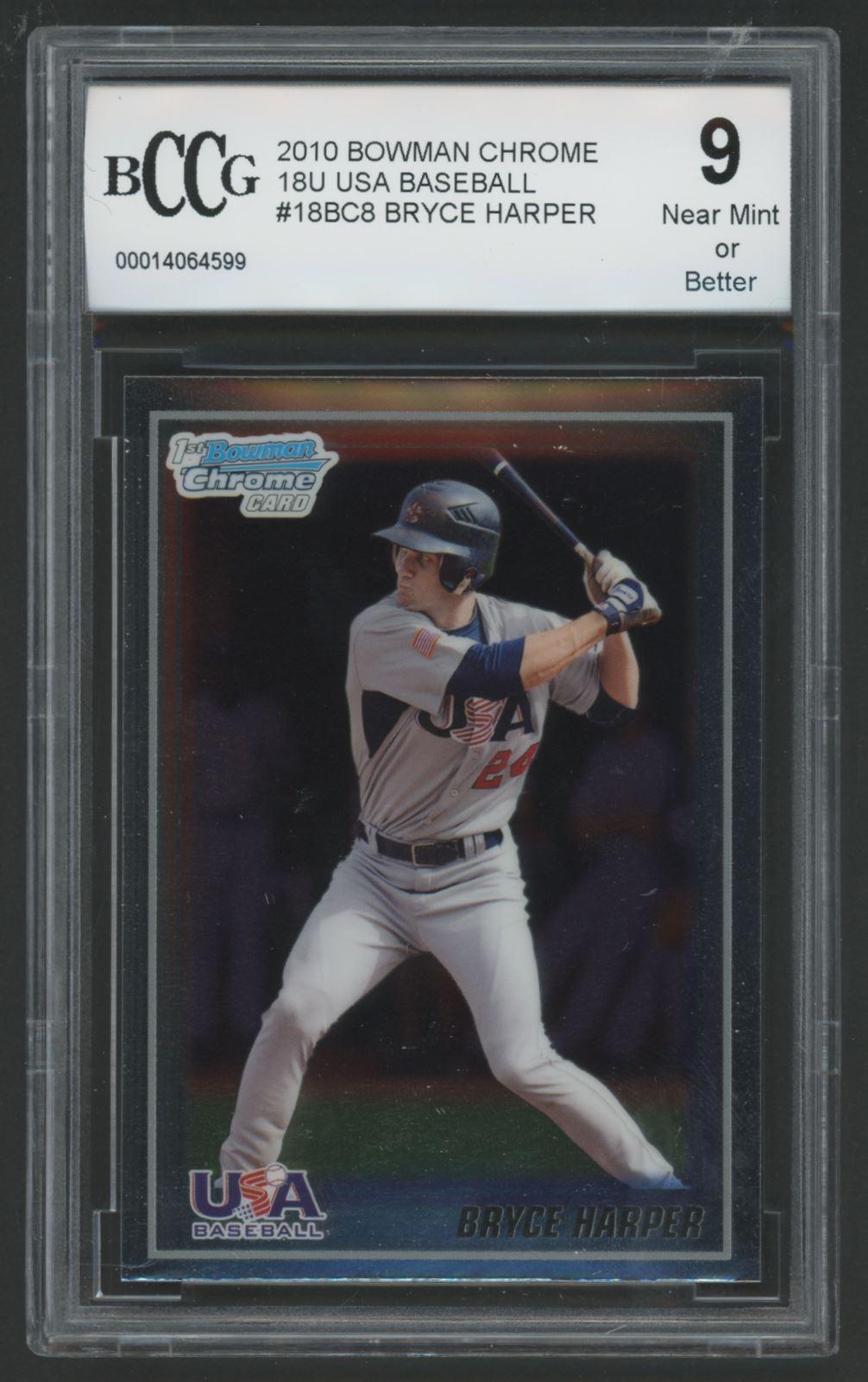 Bryce Harper 2010 Bowman Chrome 18U USA Baseball #18BC8 RC (BCCG 9) at PristineAuction.com Bryce Harper 2010 Bowman Chrome 18U USA Baseball #18BC8 RC (BCCG 9) at PristineAuction.com