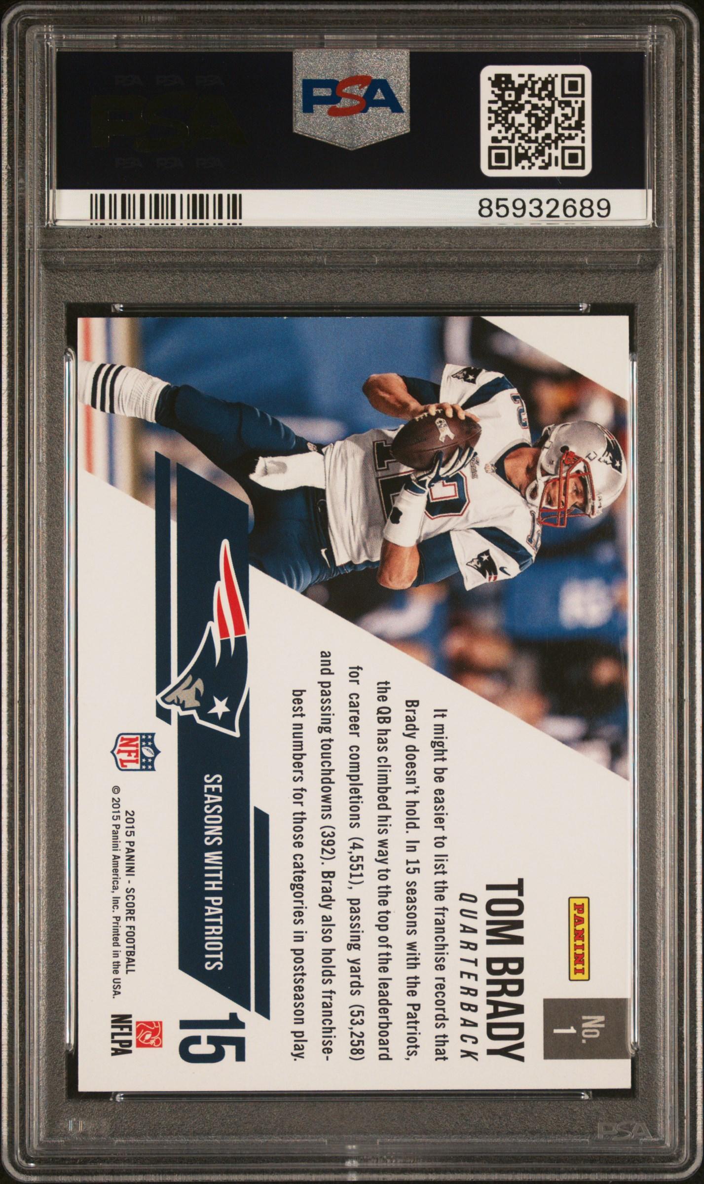 Tom Brady 2015 Panini Score Franchise #1 (PSA 10) at PristineAuction.com Tom Brady 2015 Panini Score Franchise #1 (PSA 10) at PristineAuction.com