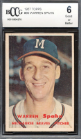 Warren Spahn 1957 Topps #90 (BCCG 6) at PristineAuction.com
