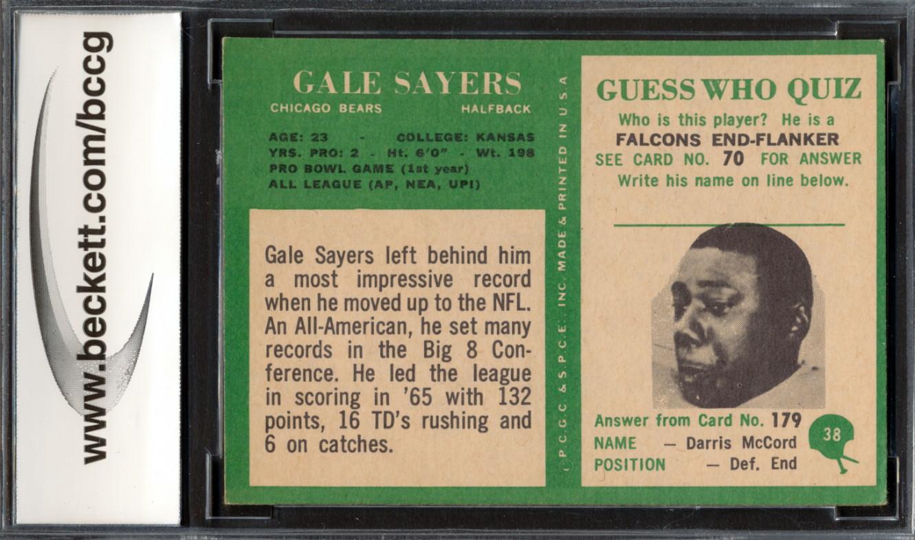 Gale Sayers 1966 Philadelphia #38 RC (BCCG 8) at PristineAuction.com Gale Sayers 1966 Philadelphia #38 RC (BCCG 8) at PristineAuction.com