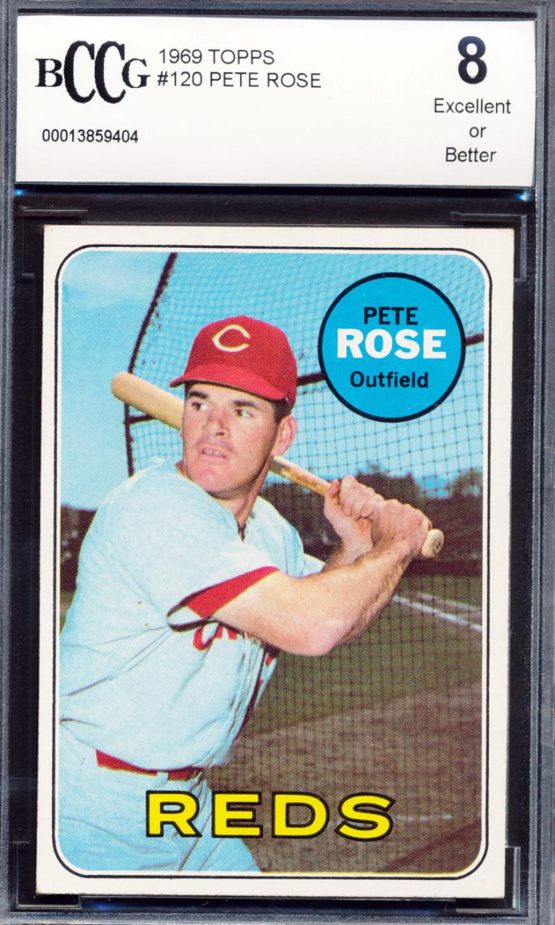 Pete Rose 1969 Topps #120 (BCCG 8) at PristineAuction.com Pete Rose 1969 Topps #120 (BCCG 8) at PristineAuction.com