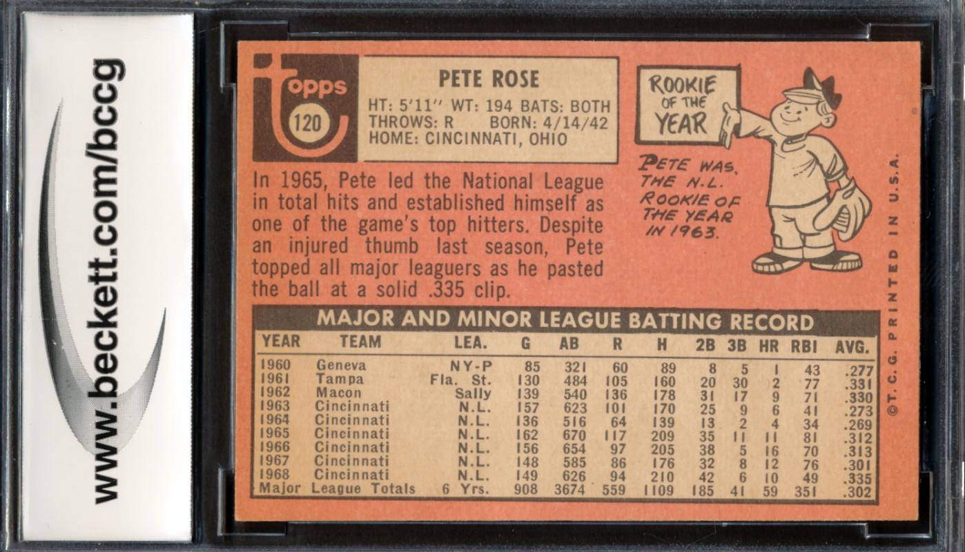 Pete Rose 1969 Topps #120 (BCCG 8) at PristineAuction.com Pete Rose 1969 Topps #120 (BCCG 8) at PristineAuction.com